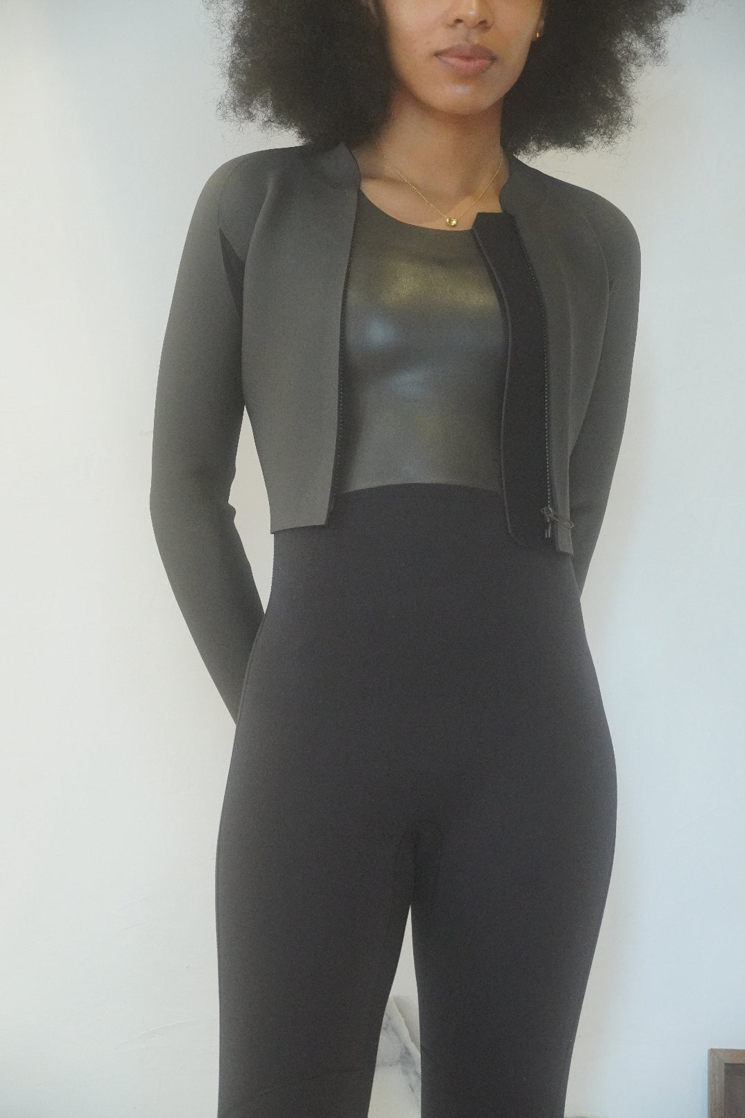 LILi / Rubber Short Zip Jacket　ショートジップジャケット