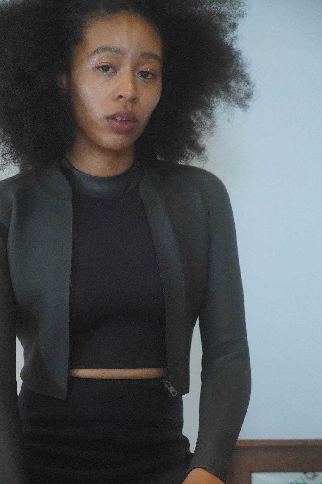 LILi / Rubber Short Zip Jacket　ショートジップジャケット