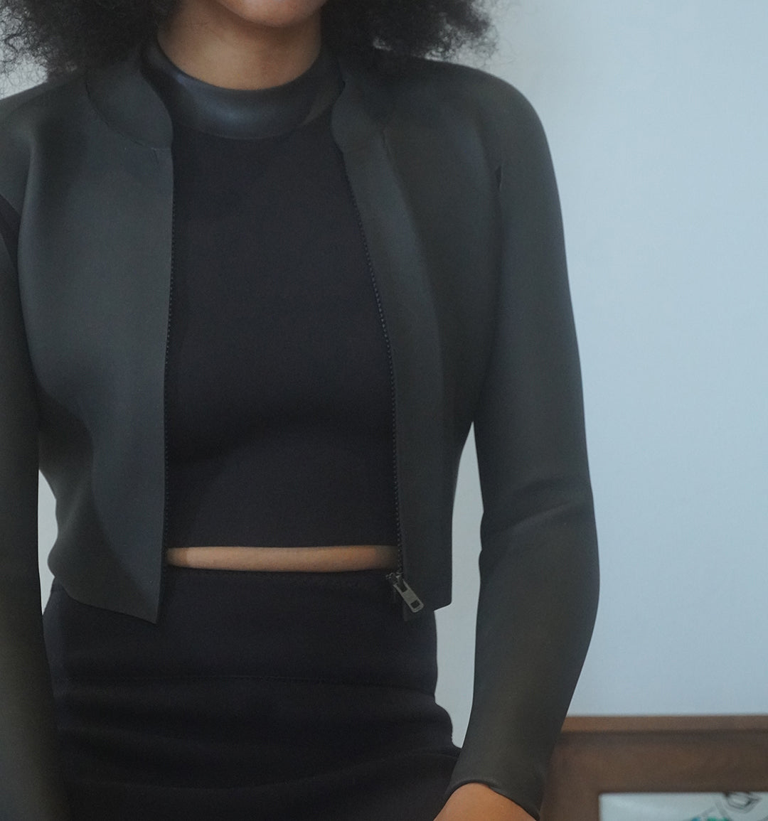 LILi / Rubber Short Zip Jacket　ショートジップジャケット