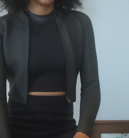 LILi / Rubber Short Zip Jacket　ショートジップジャケット