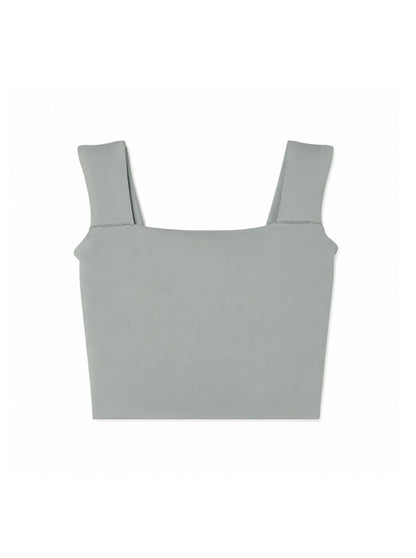 Yuu / square neck tank top-Sand sage  スクエアネックタンクトップ