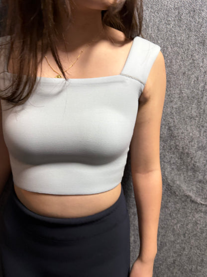 Callie / square neck tank top-Sand sage  スクエアネックタンクトップ